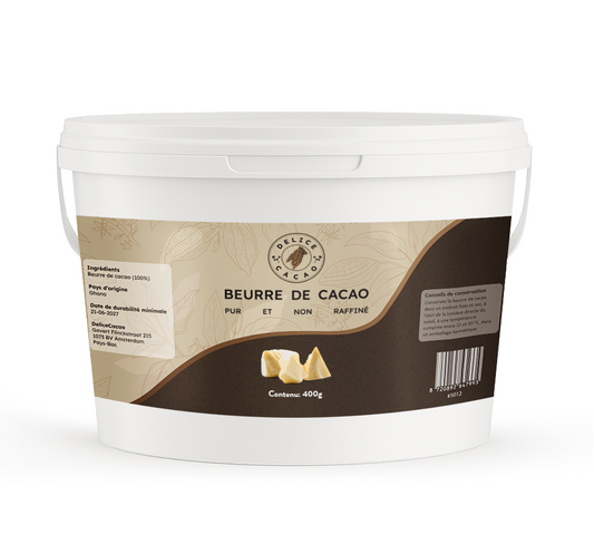Beurre de cacao pur (non raffiné) - Delicecacao