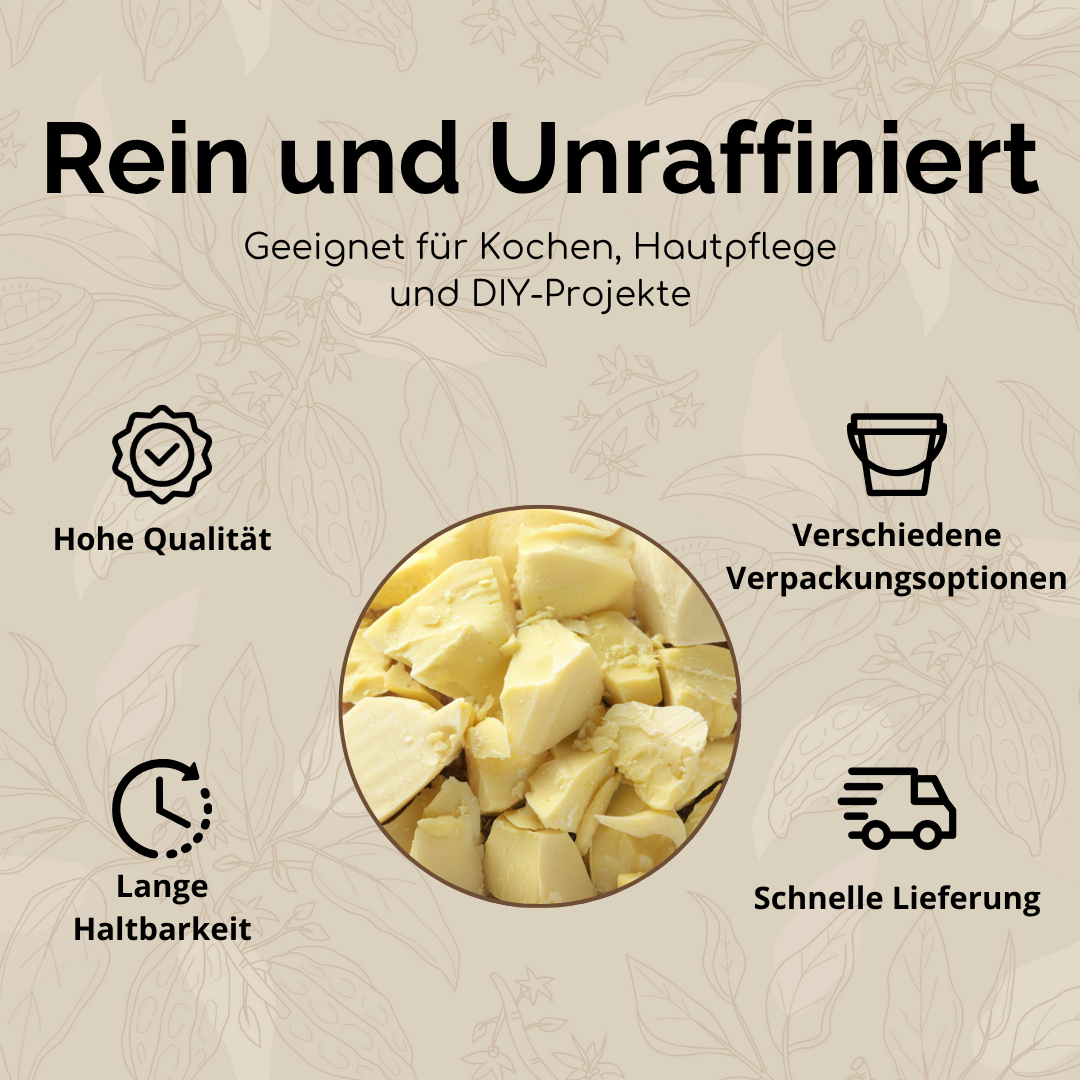 Reine Kakaobutter (unraffiniert) - Kakaofreude