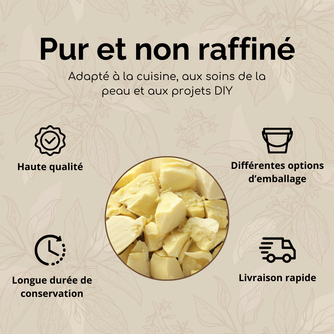 Pure cocoa butter (unrefined)